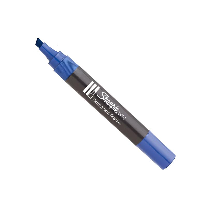 Pennarello SHARPIE W10 punta a scalpello Blu