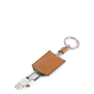 Portachiavi in pelle con cavo USB, micro-USB e lightning Collezione BagMotic AC4236BM