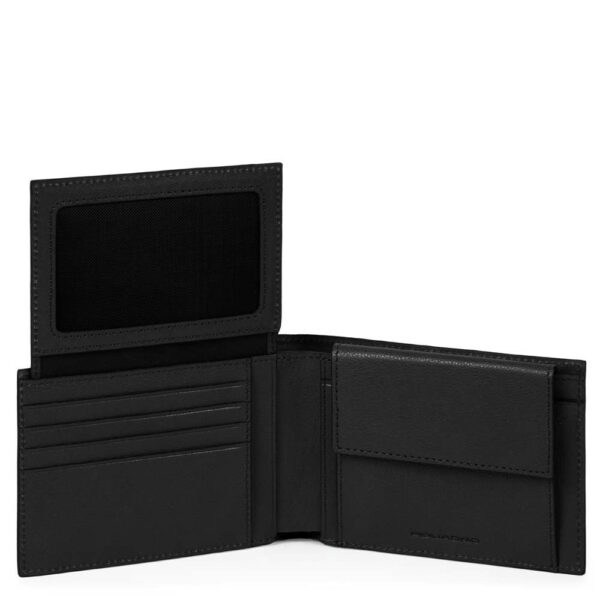 Portafoglio uomo con porta documenti, portamonete, porta carte di credito e anti-frode RFID Black Square PU1392B3R