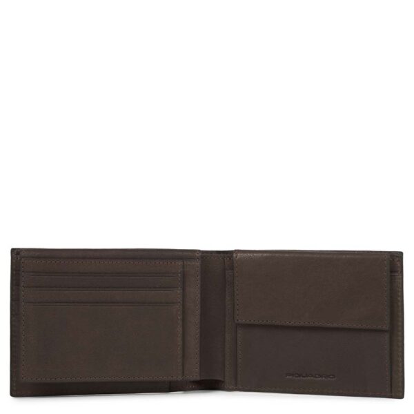 Portafoglio uomo con porta documenti, portamonete, porta carte di credito e anti-frode RFID Black Square PU1392B3R