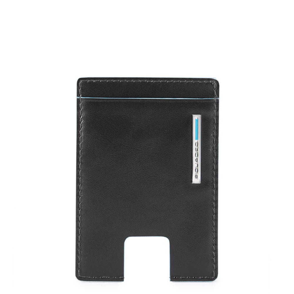 Piquadro Blue Square Porta Carte Di Credito In Pelle - Mogano, 5 Scomparti, 11 Cm