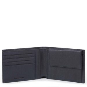 Portafoglio uomo con portamonete e protezione anti-frode RFID Black Square PU257B3R