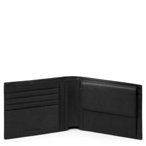 Portafoglio uomo con portamonete e protezione anti-frode RFID Black Square PU257B3R