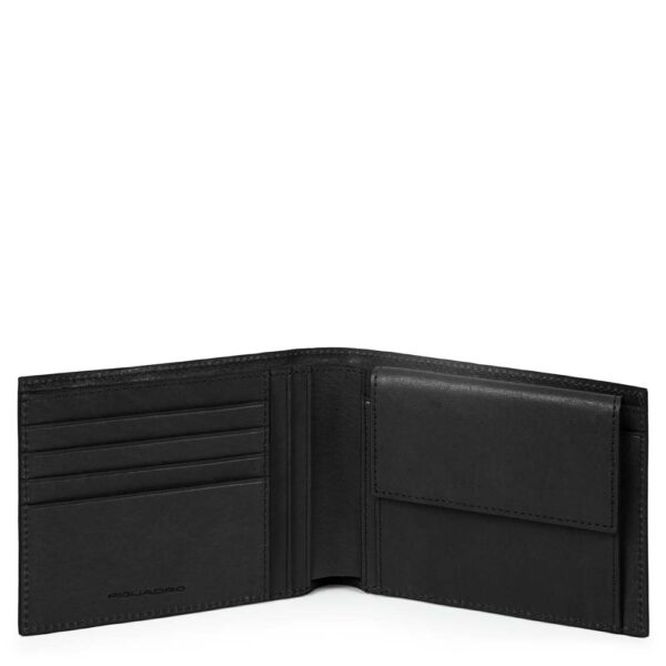 Portafoglio uomo con portamonete e protezione anti-frode RFID Black Square PU257B3R