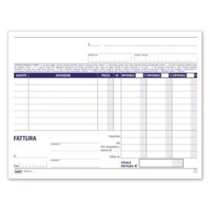 Fatture - Fatture A 3 Aliquote - 50 Fogli - 14,8X21,5 Cm buffetti