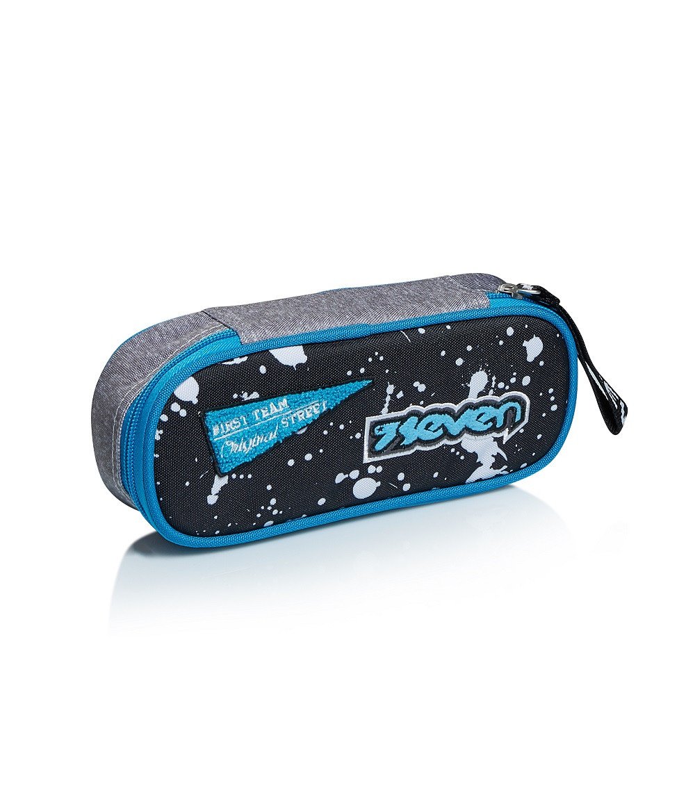 Astuccio SEVEN Portapenne ROUND PLUS ovale STREET PLAYER Blue |  VecaScuolaUfficio