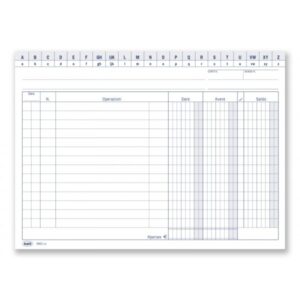 Scheda BUFFETTI Dare-Avere-Saldo con naselli A/Z 14,8x21 cm