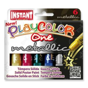 Set di 6 Sticks di Tempera Solida Metallic Playcolor
