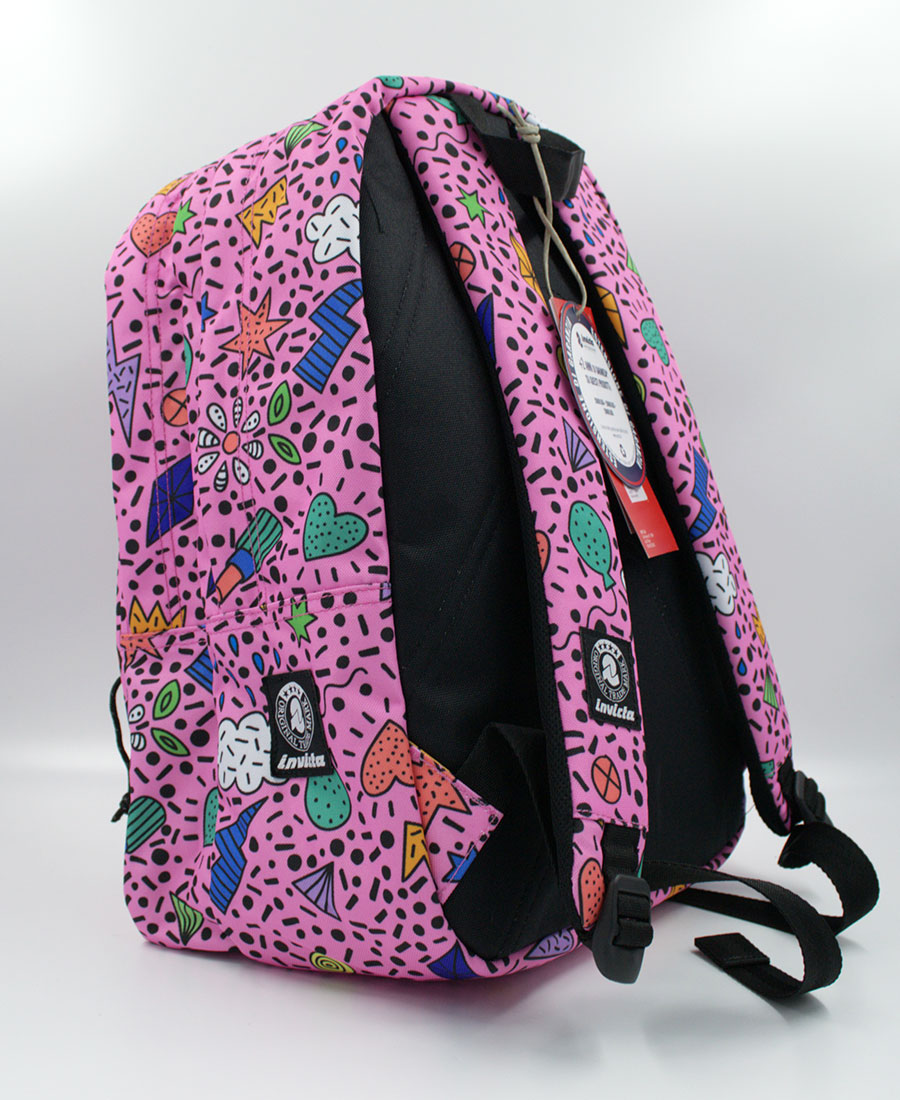 ZAINO INVICTA Ollie Face Fantasy Rosa | VecaScuolaUfficio